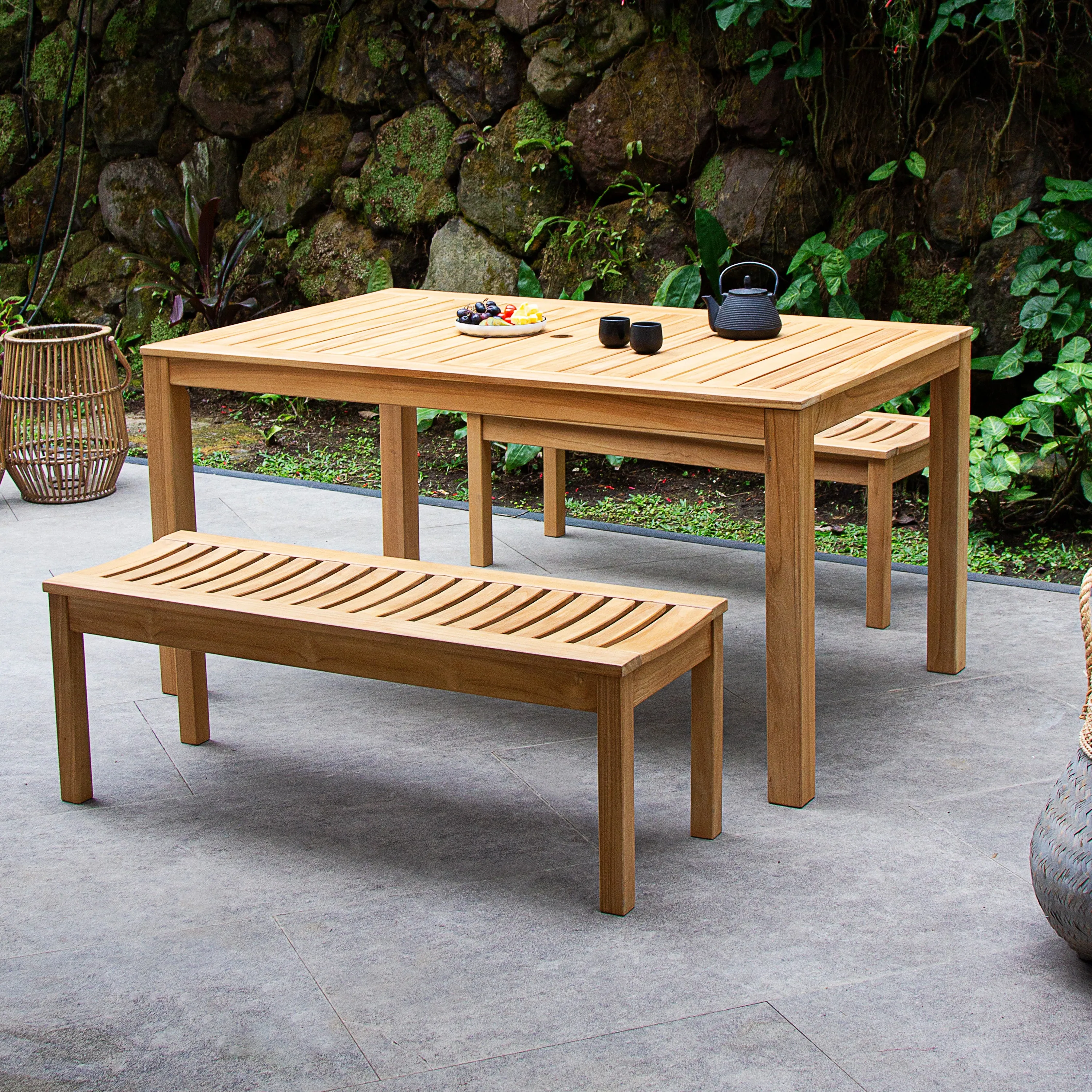 Abbington Teak Wood Outdoor Dining Table