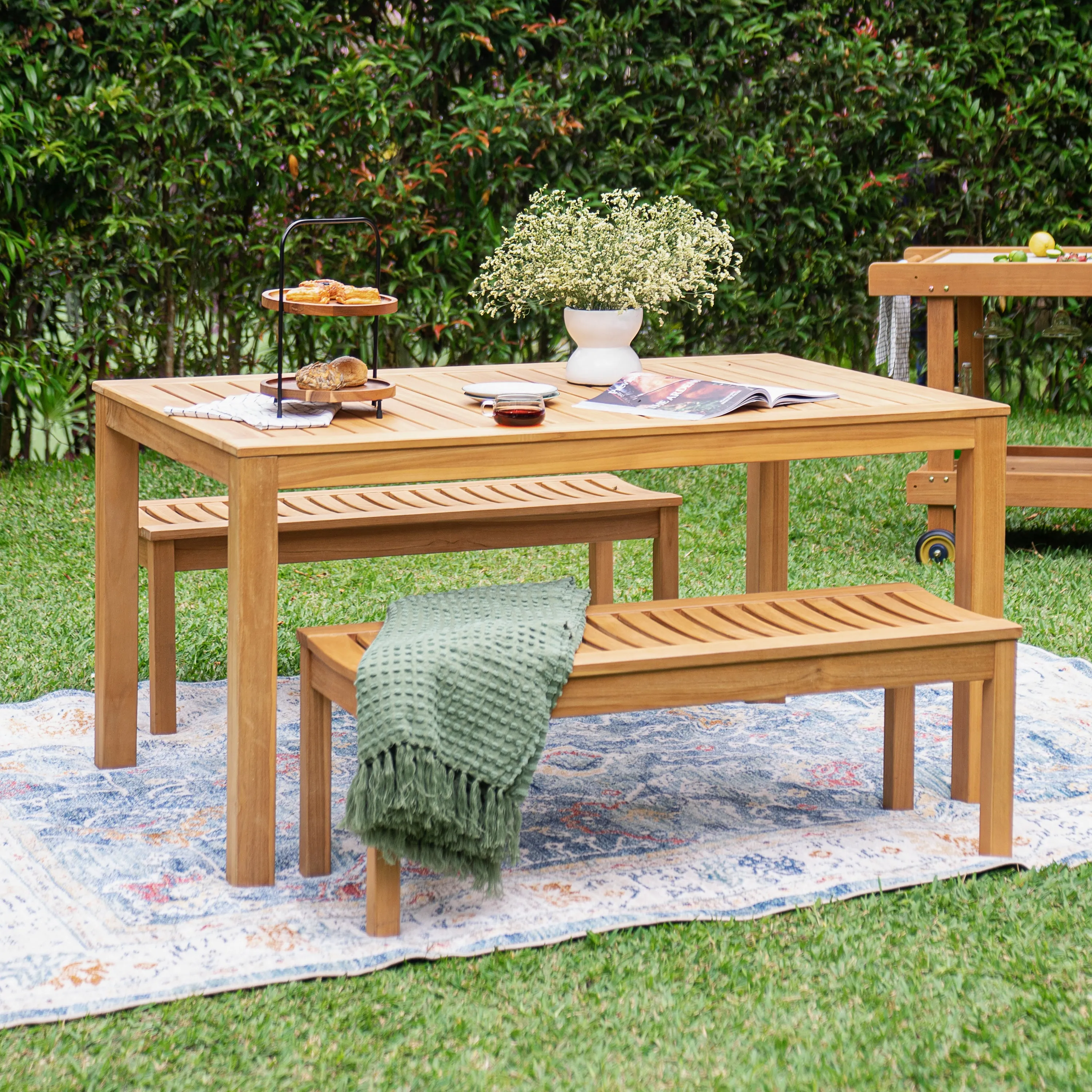 Abbington Teak Wood Outdoor Dining Table