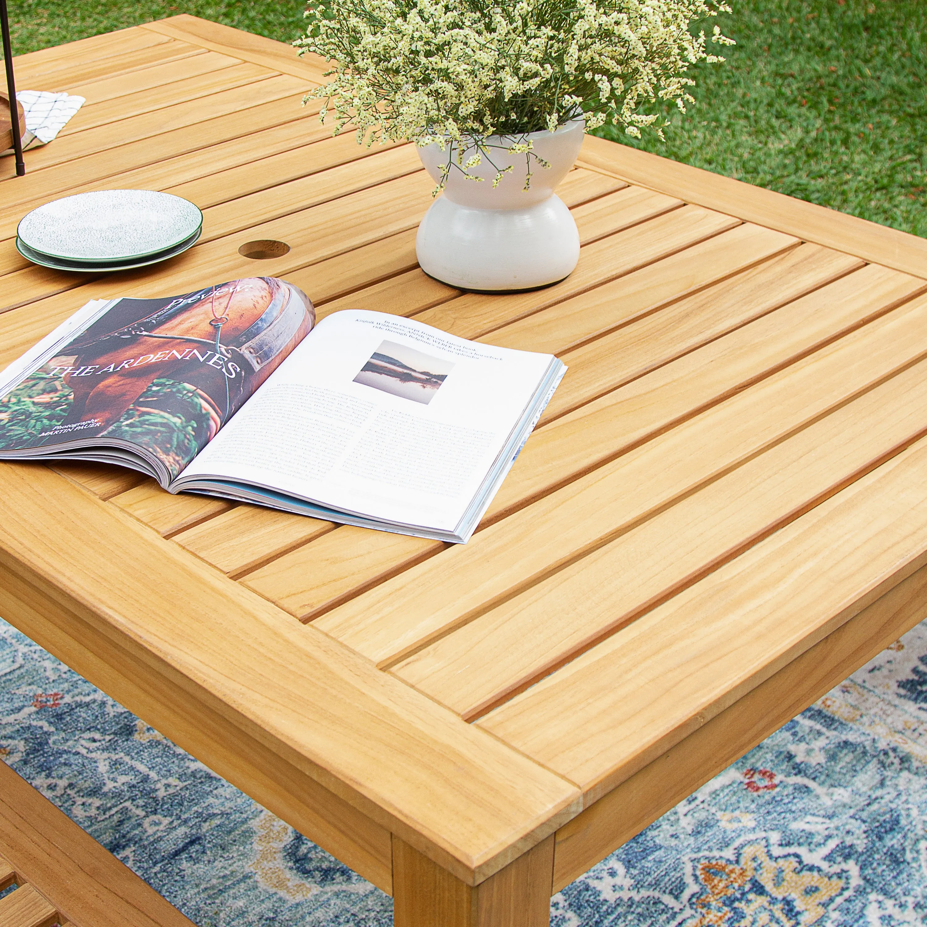 Abbington Teak Wood Outdoor Dining Table