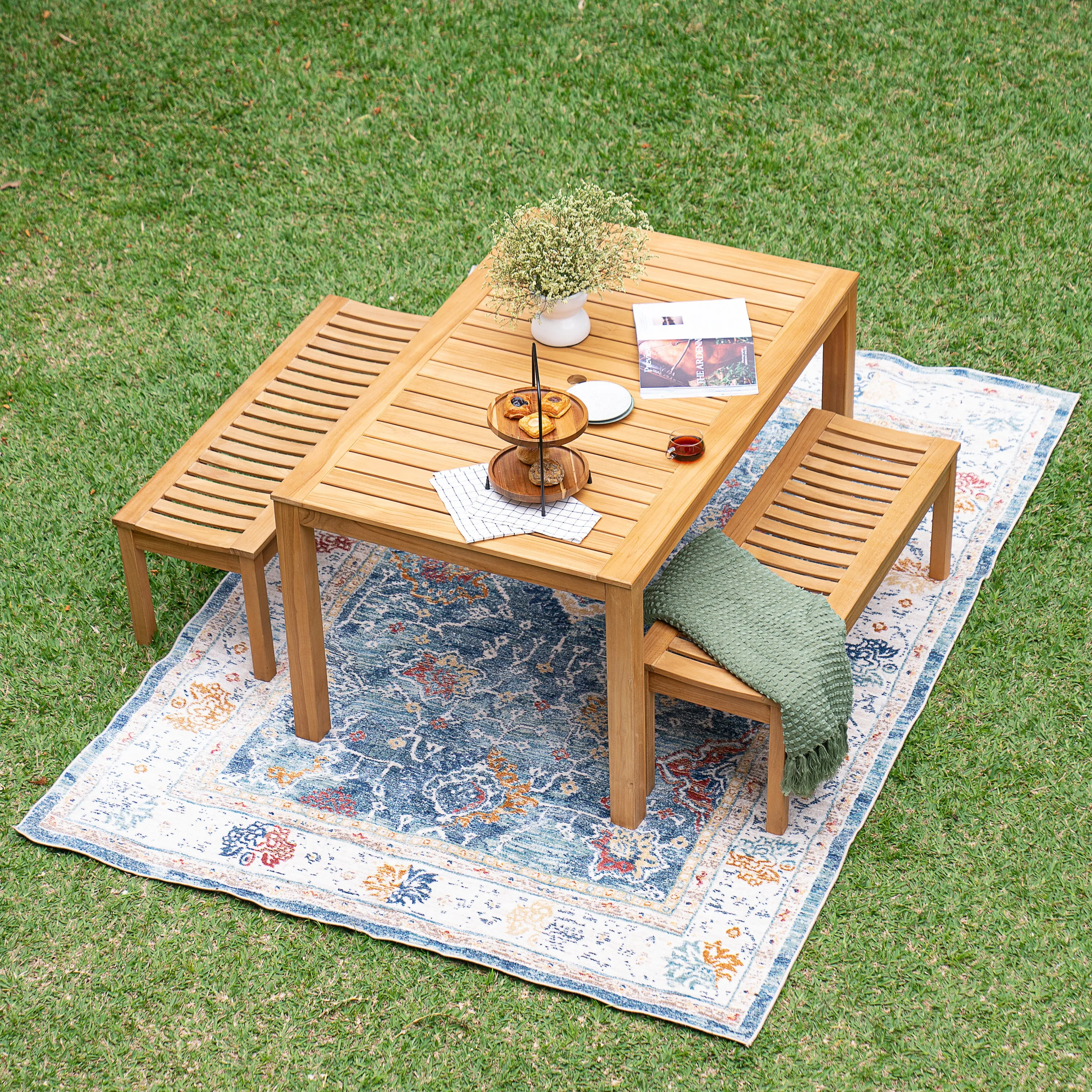 Abbington Teak Wood Outdoor Dining Table