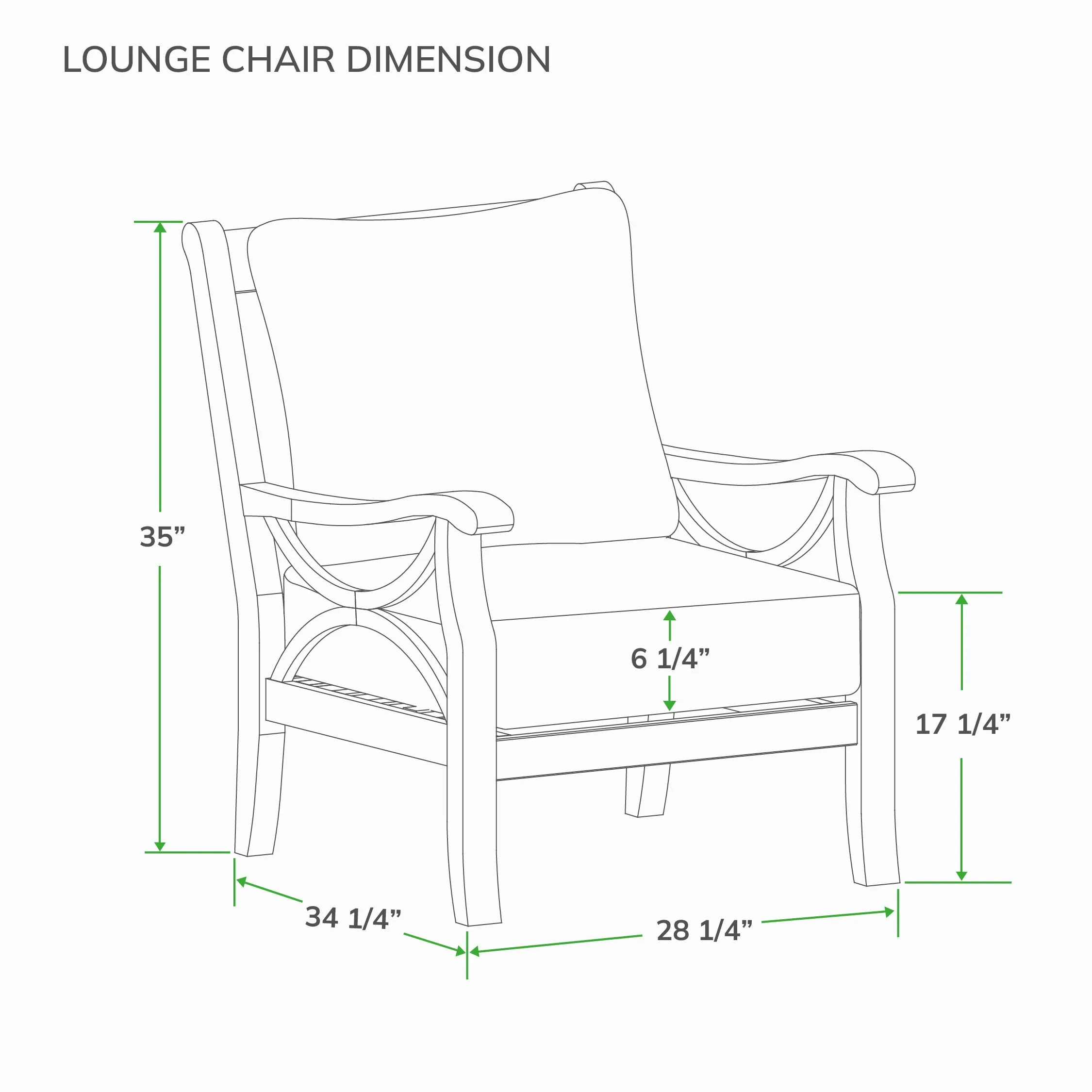 Abbington Teak Wood Outdoor Lounge Chair with Beige Cushion