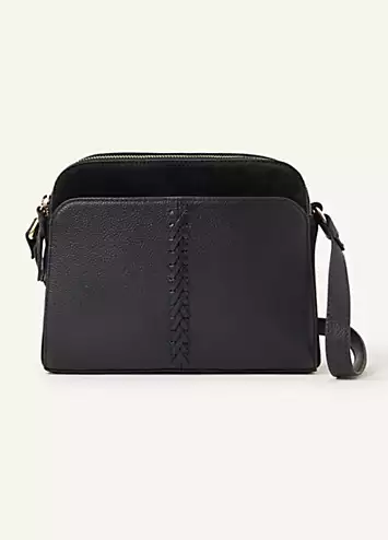 Accessorize Leather Double Zip Cross Body Bag | Kaleidoscope