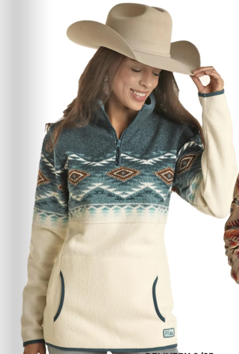 ‘’ALE’’ AZTEC BORDER PULLOVER CARIBBEAN | DW91C01841