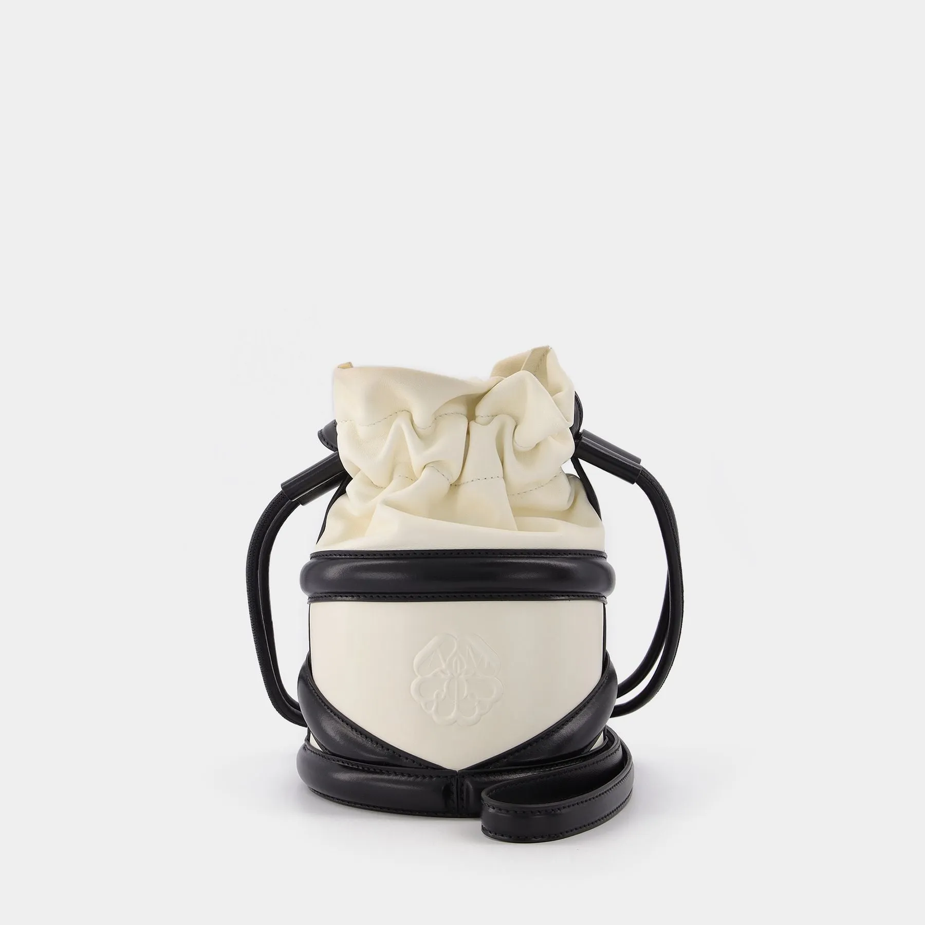 Alexander McQueen  Soft Curve Bag in Beige and Black Leather