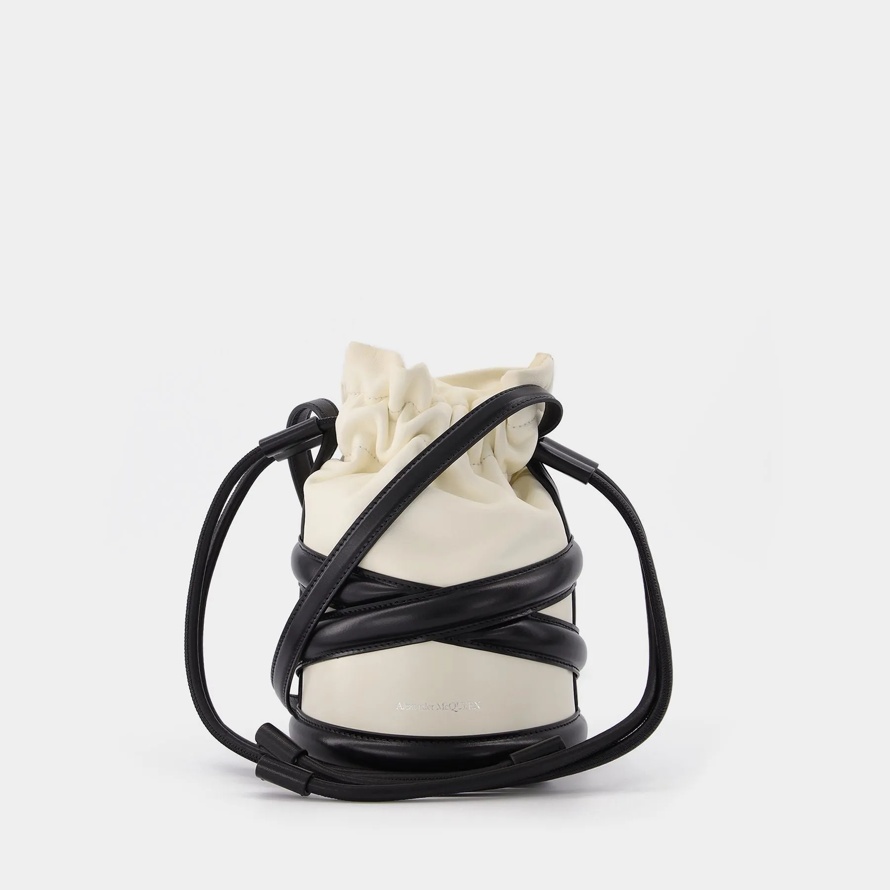 Alexander McQueen  Soft Curve Bag in Beige and Black Leather