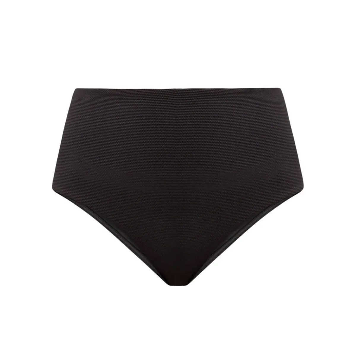 Ana High Waisted Bikini Bottom - Textured Black