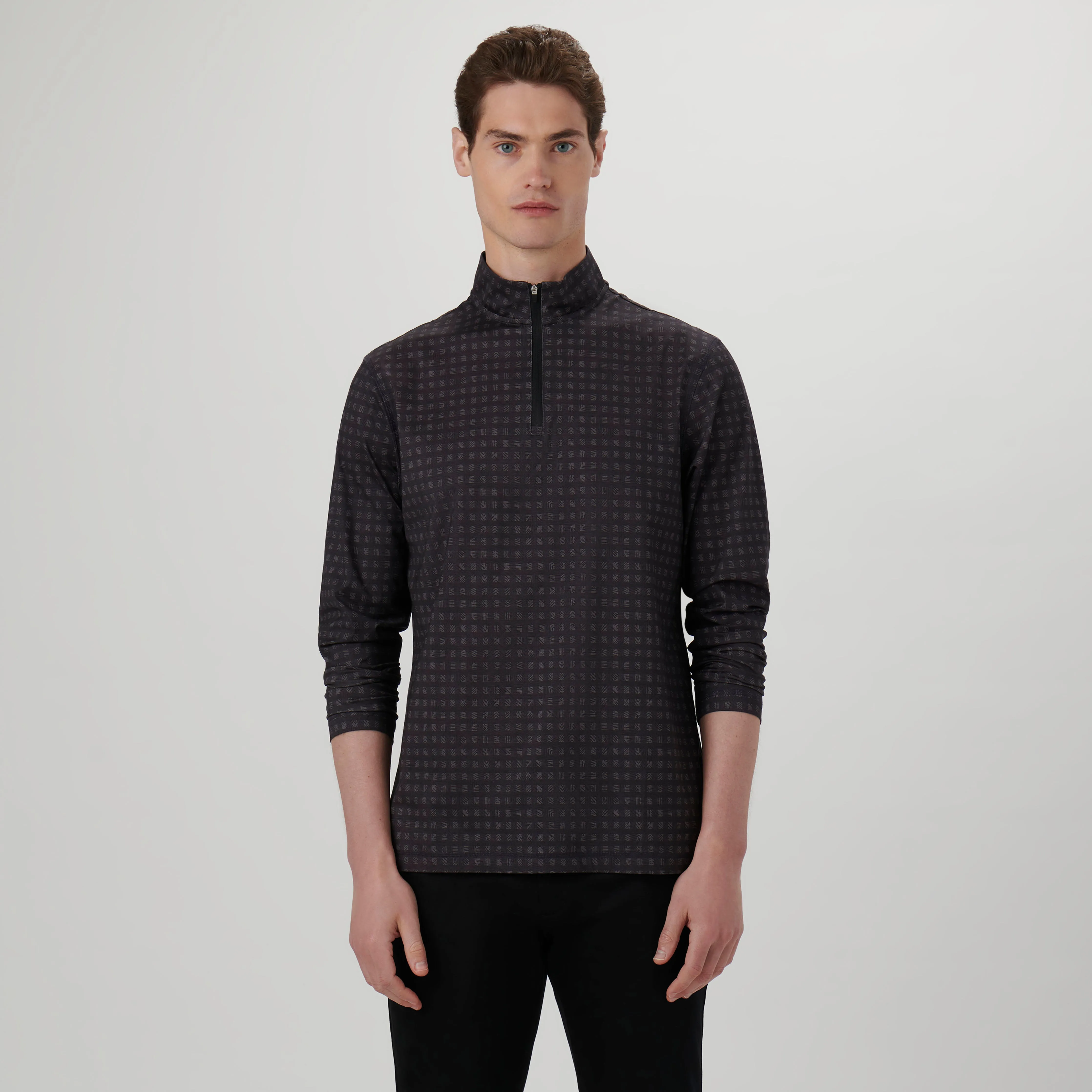 Anthony Checkered OoohCotton Quarter Zip Pullover