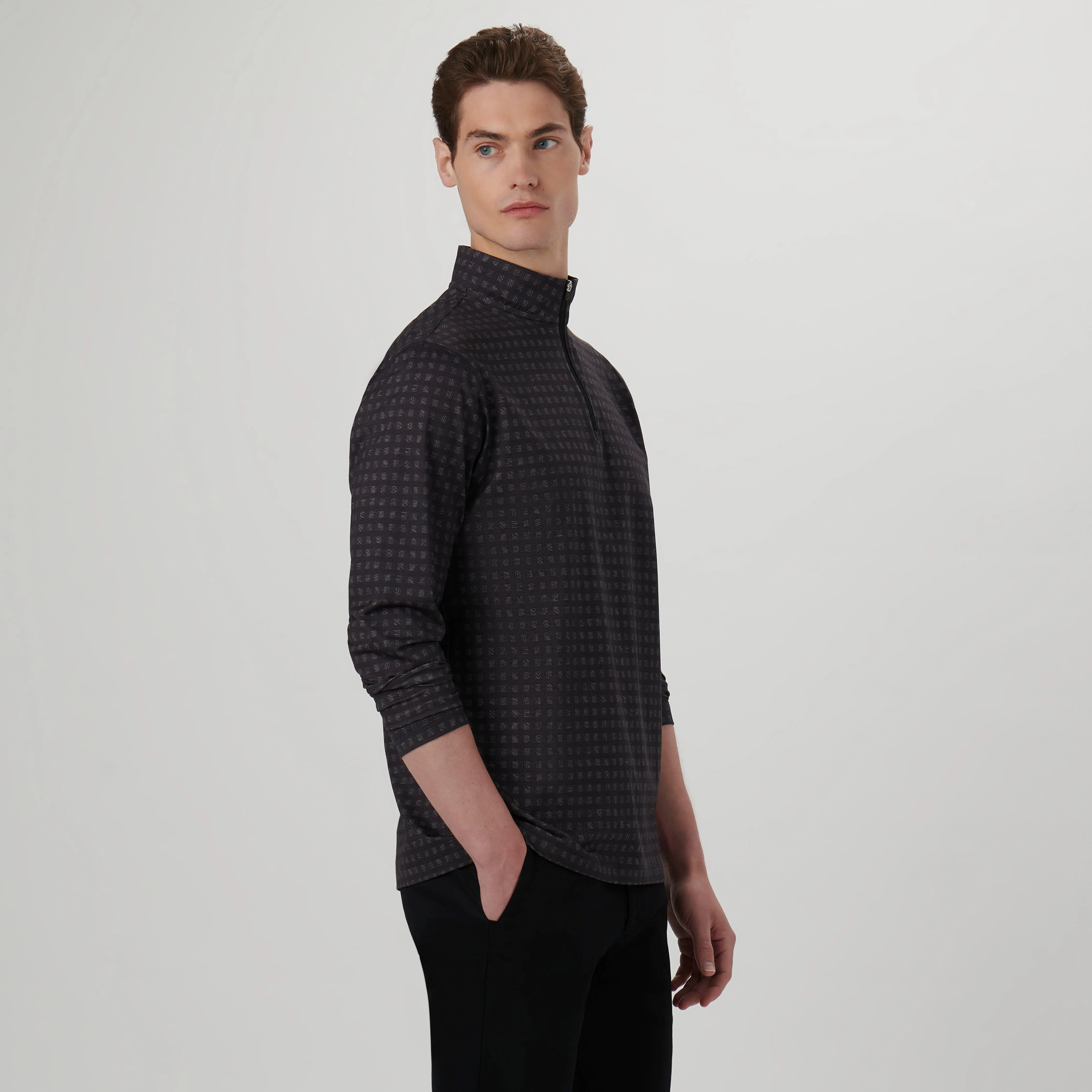 Anthony Checkered OoohCotton Quarter Zip Pullover