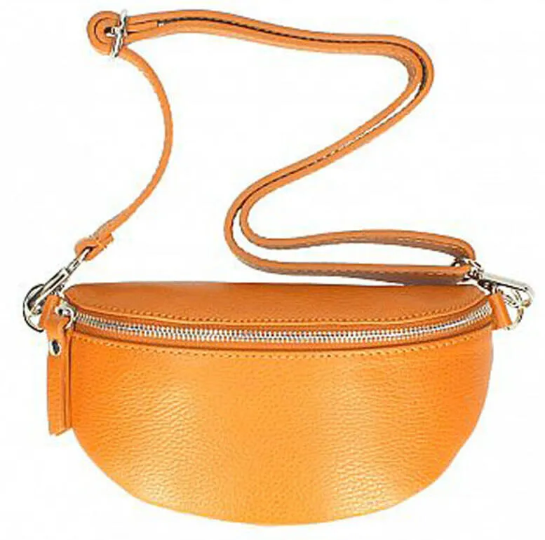 Arancio \jean\ leather belt bag