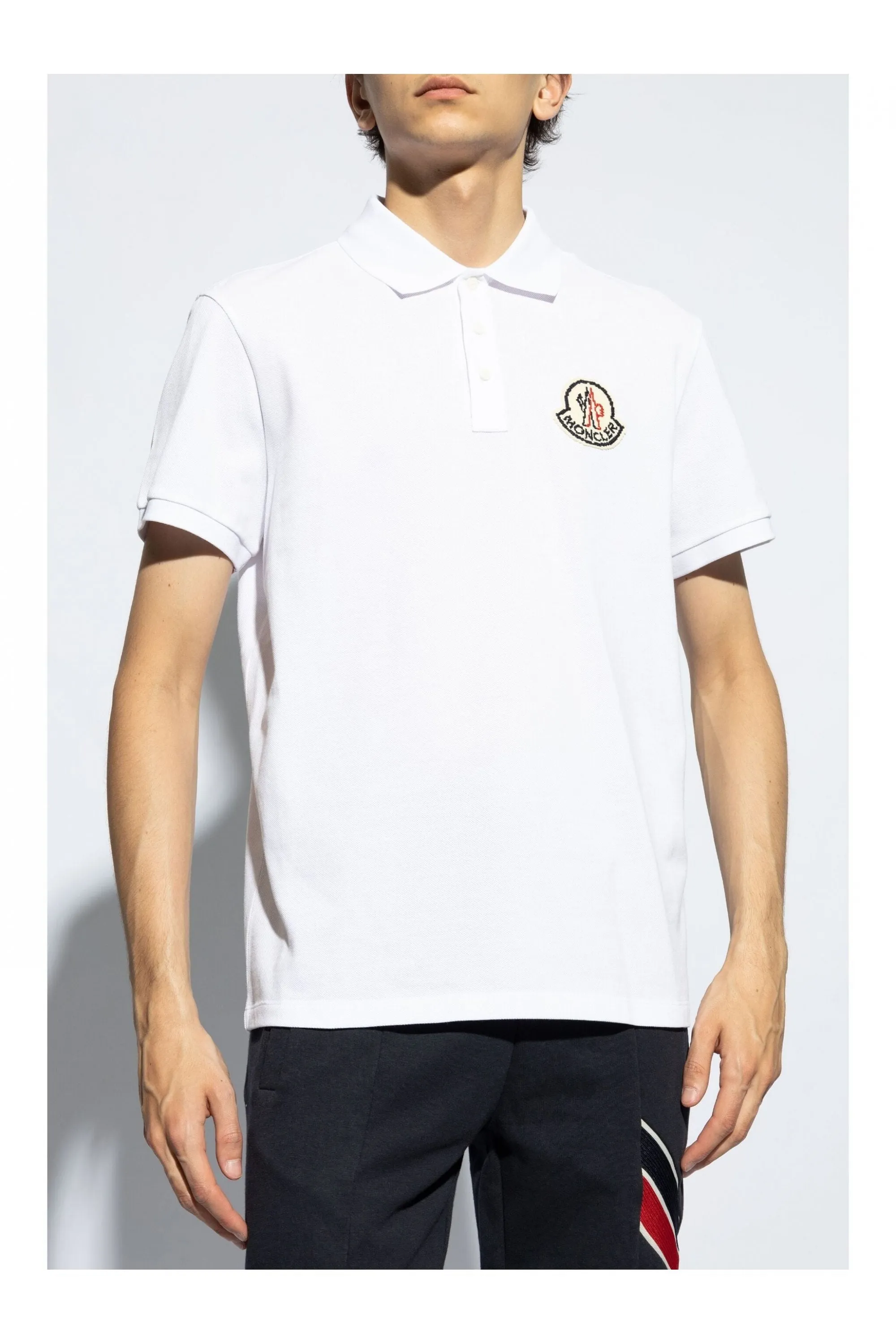 Archive Logo Cotton Polo Shirt White