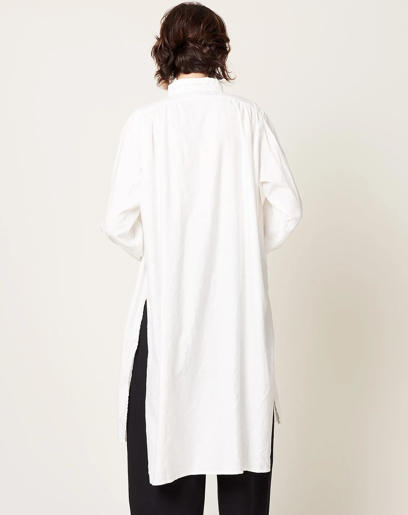 Azumadaki Vintage French Cotton Pullover Shirt in White