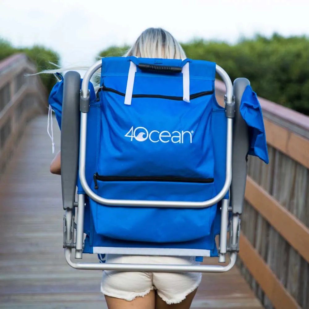 Backpack Beach Chair with Cooler in Signature Blue