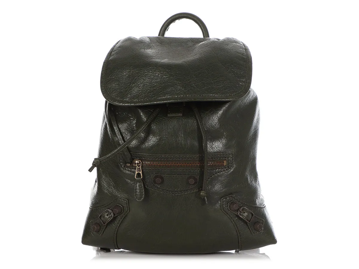 Balenciaga XS Green Agneau Traveler Backpack