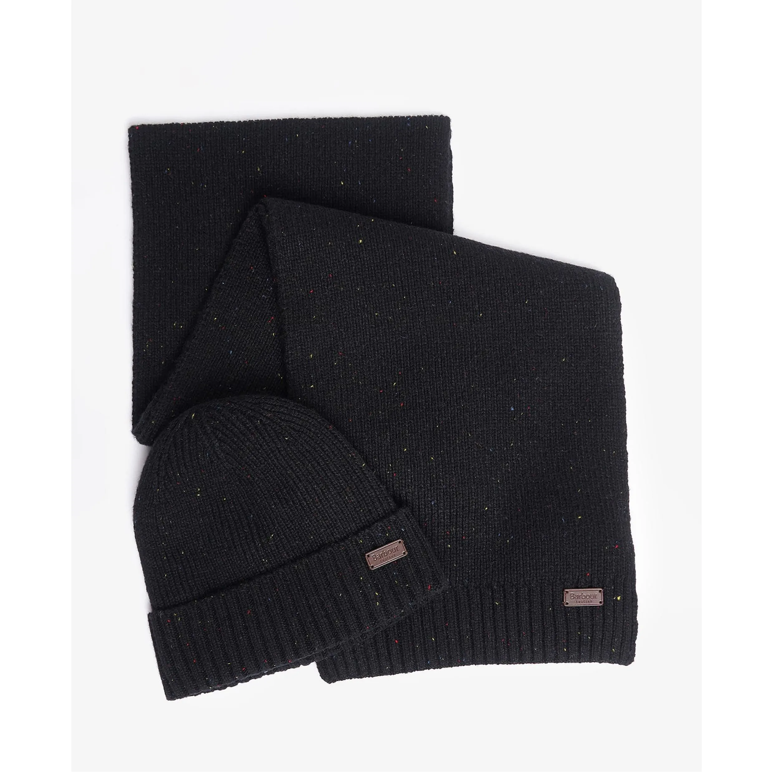 Barbour Carlton Fleck Beanie & Scarf Gift Set Black MGS0047BK31