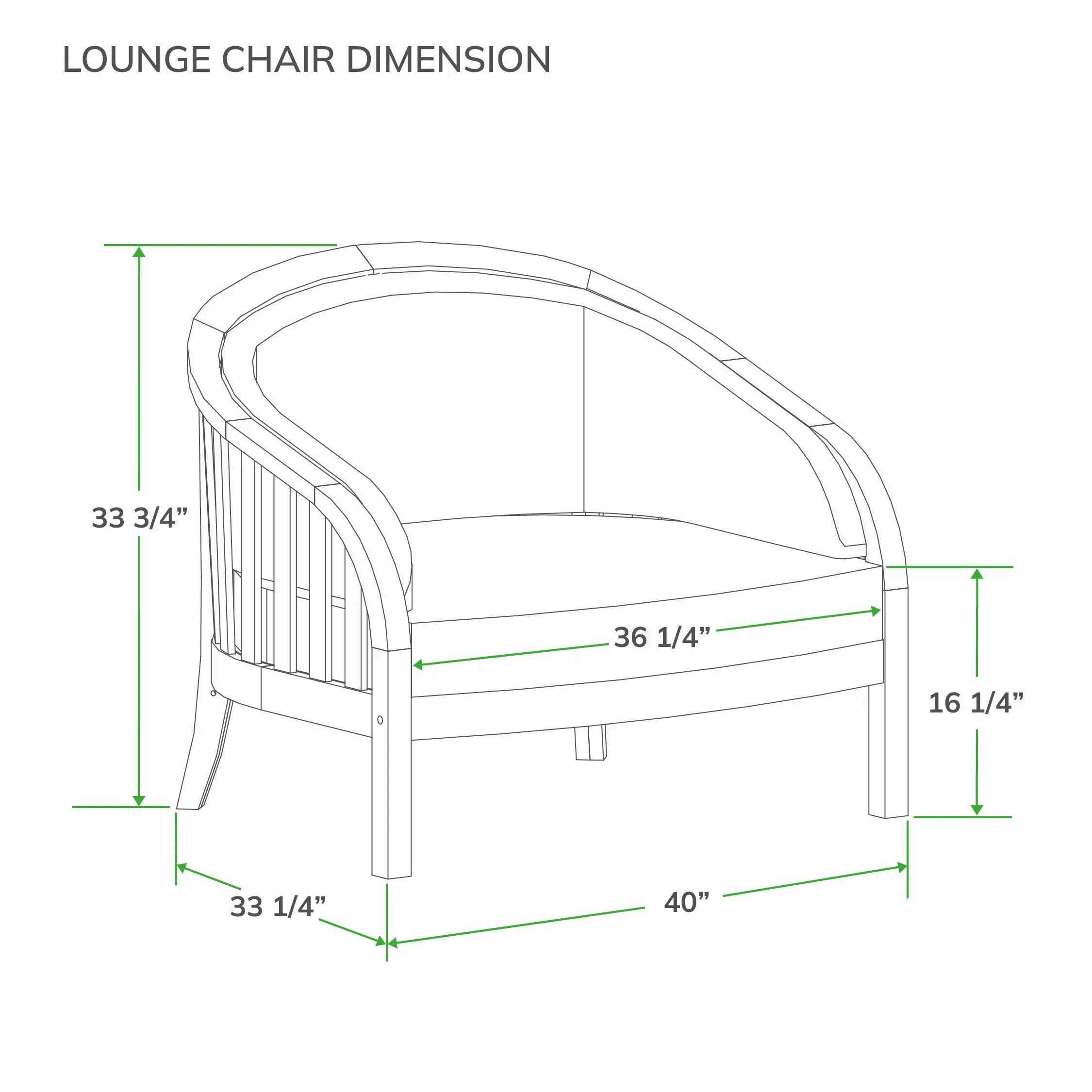 Bernese Teak Wood Outdoor Lounge Chair with Tan Cushion