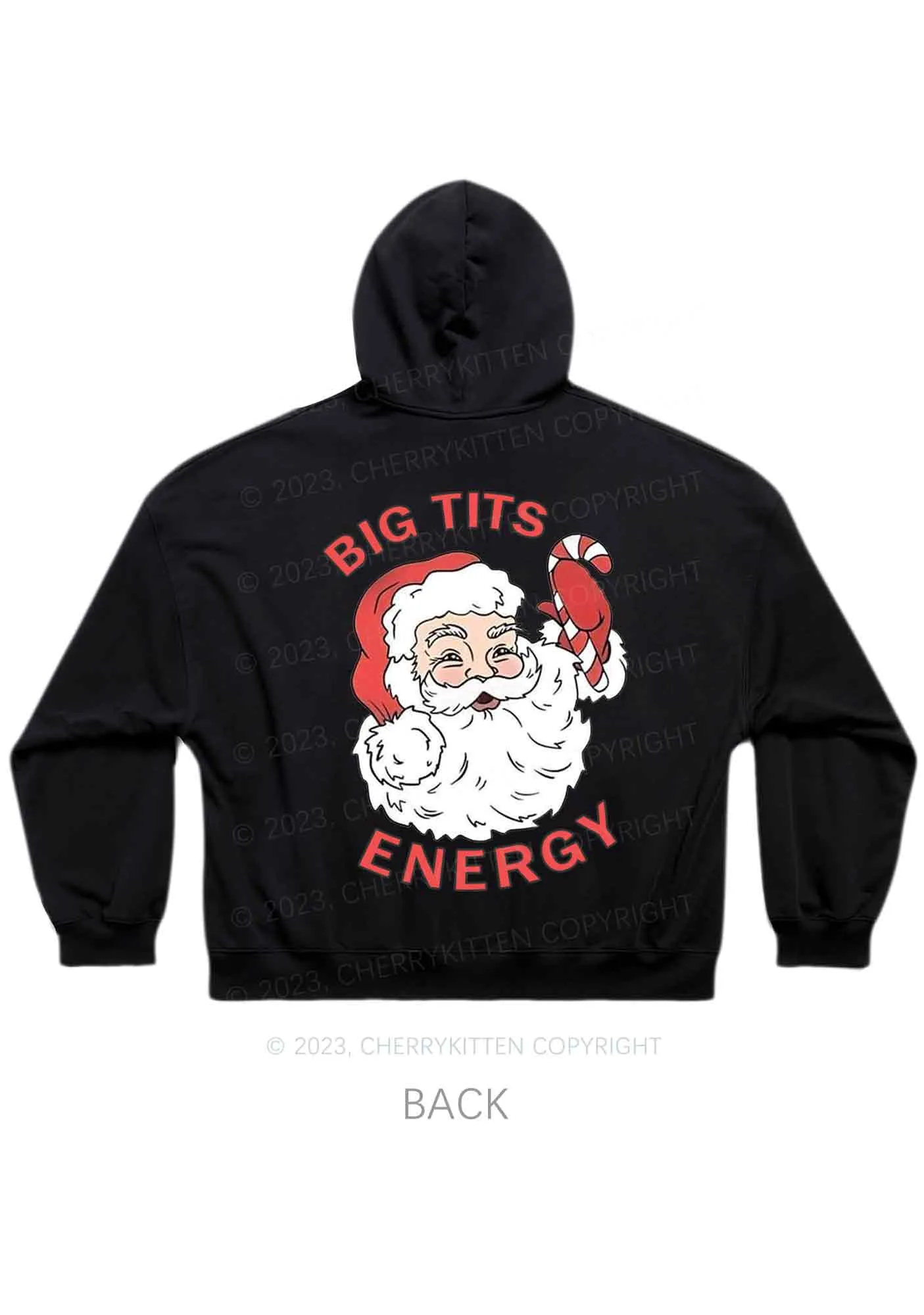 Big Santa Energy Christmas Y2K Hoodie Cherrykitten