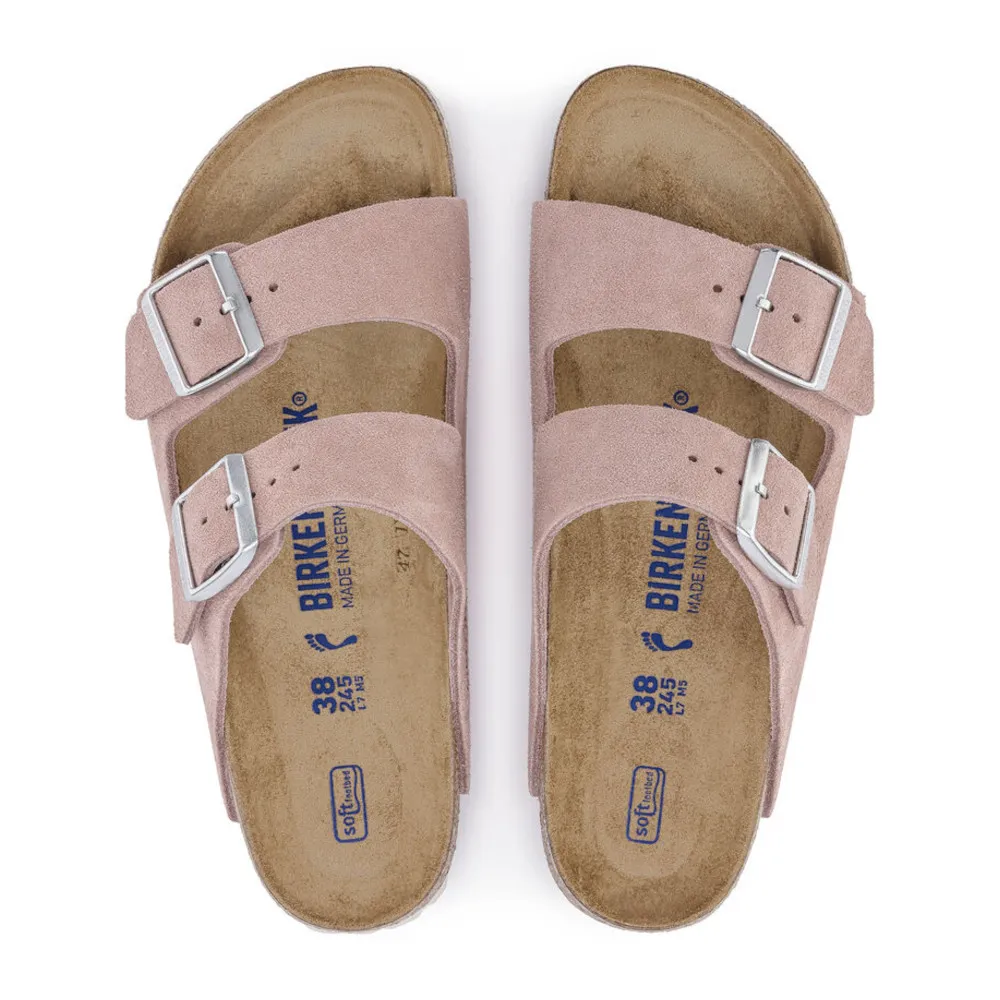 Birkenstock Arizona Soft Footbed Pink Clay Suede Women’s Sandals (Regular)