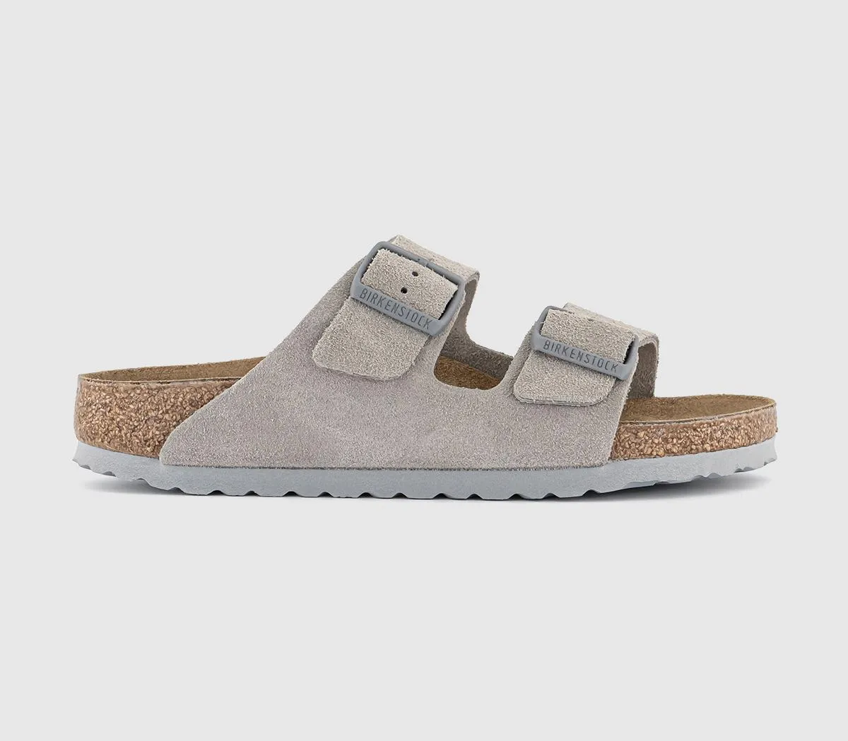 BIRKENSTOCK Arizona Two Strap Sandals Stone Coin Suede