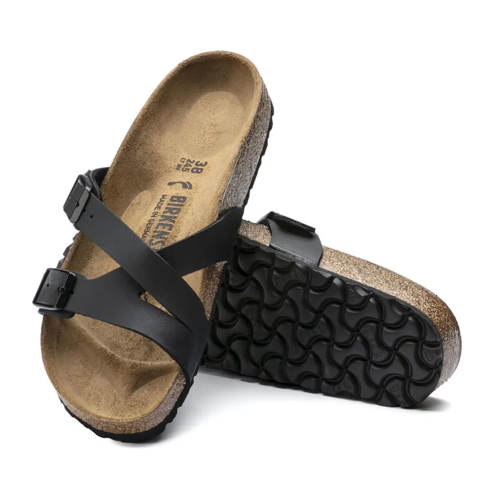 Birkenstock Yao Black Birko-Flor Women’s Sandals (Regular)