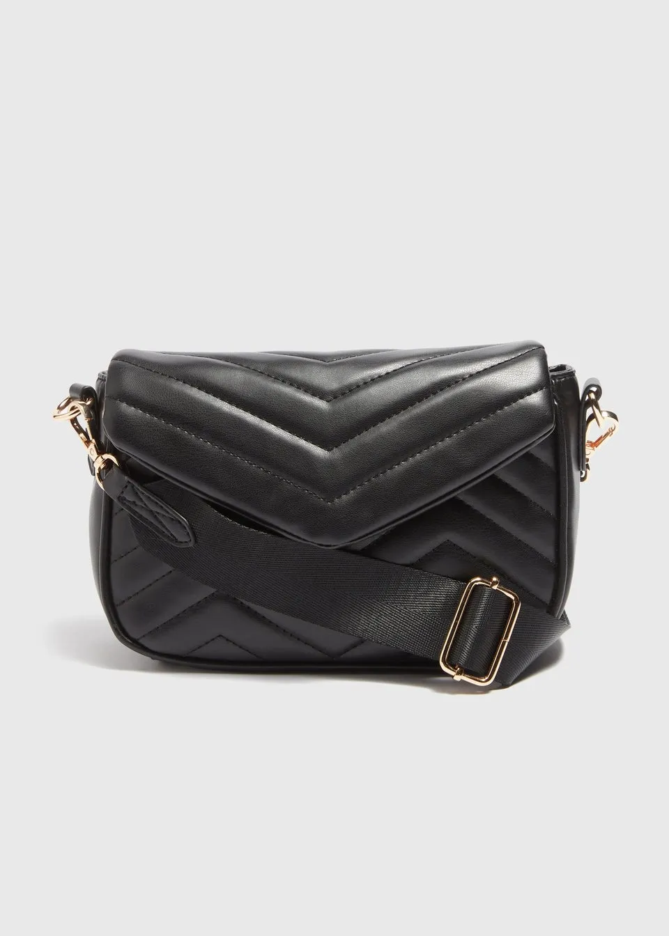 Black Chevron Cross Body Bag