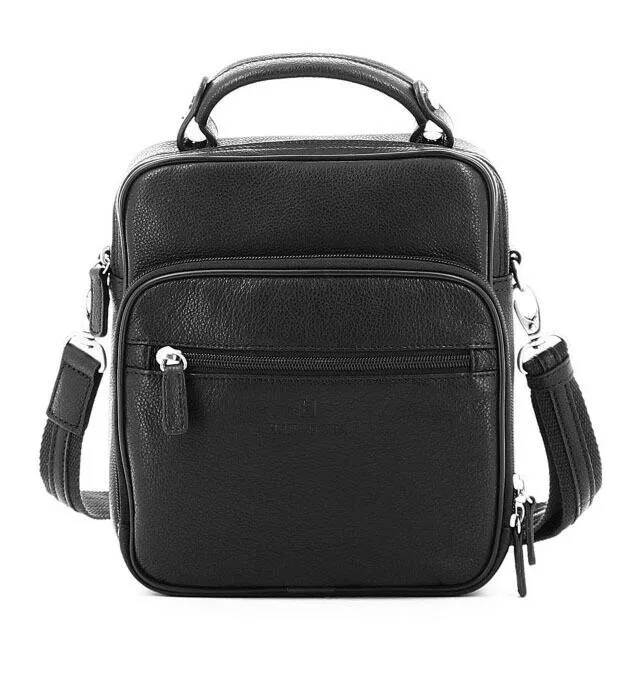 Black cowhide leather bag 461831