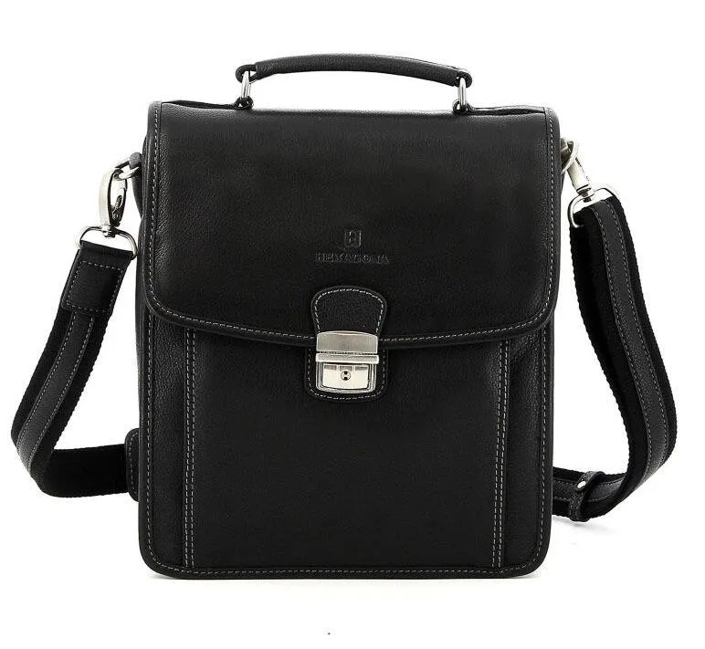 Black cowhide leather bag 463893