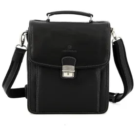 Black cowhide leather bag 463893