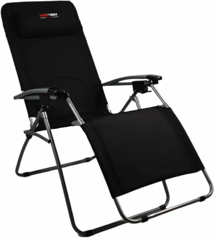 BlackWolf Folding Reclining Lounger Chair - Jet Black