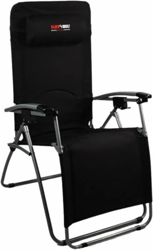 BlackWolf Folding Reclining Lounger Chair - Jet Black