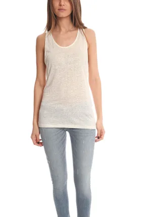 Bone White Acne Belief Linen Tank