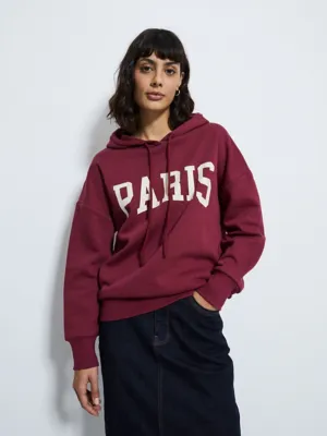 Burgundy Paris Hoodie | Women | George at ASDA