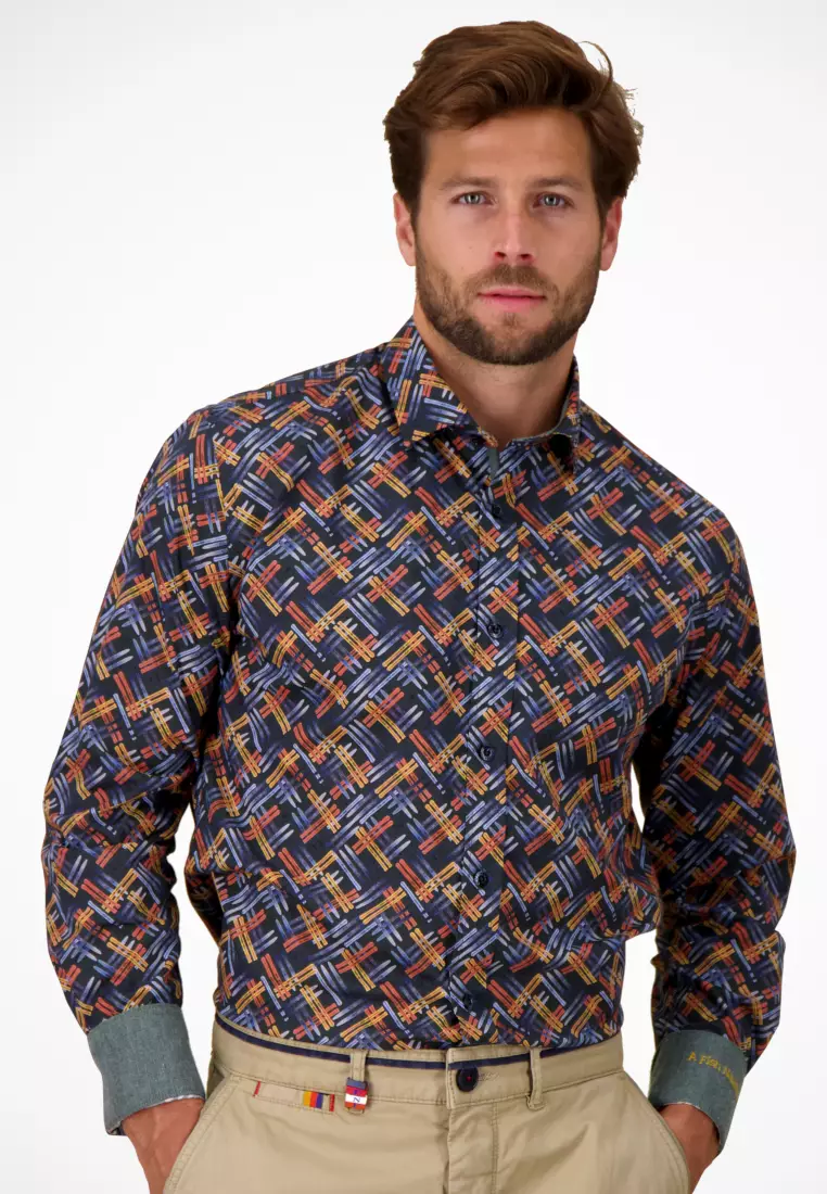 Checker Ski Board Design Long Sleeve Shirt