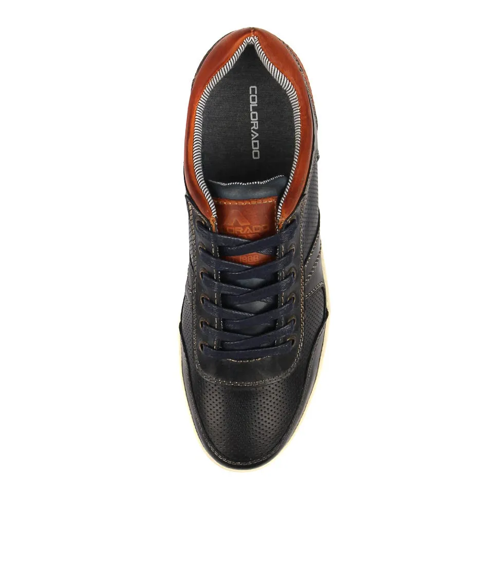 COLORADO Espy Navy Leather Sneakers