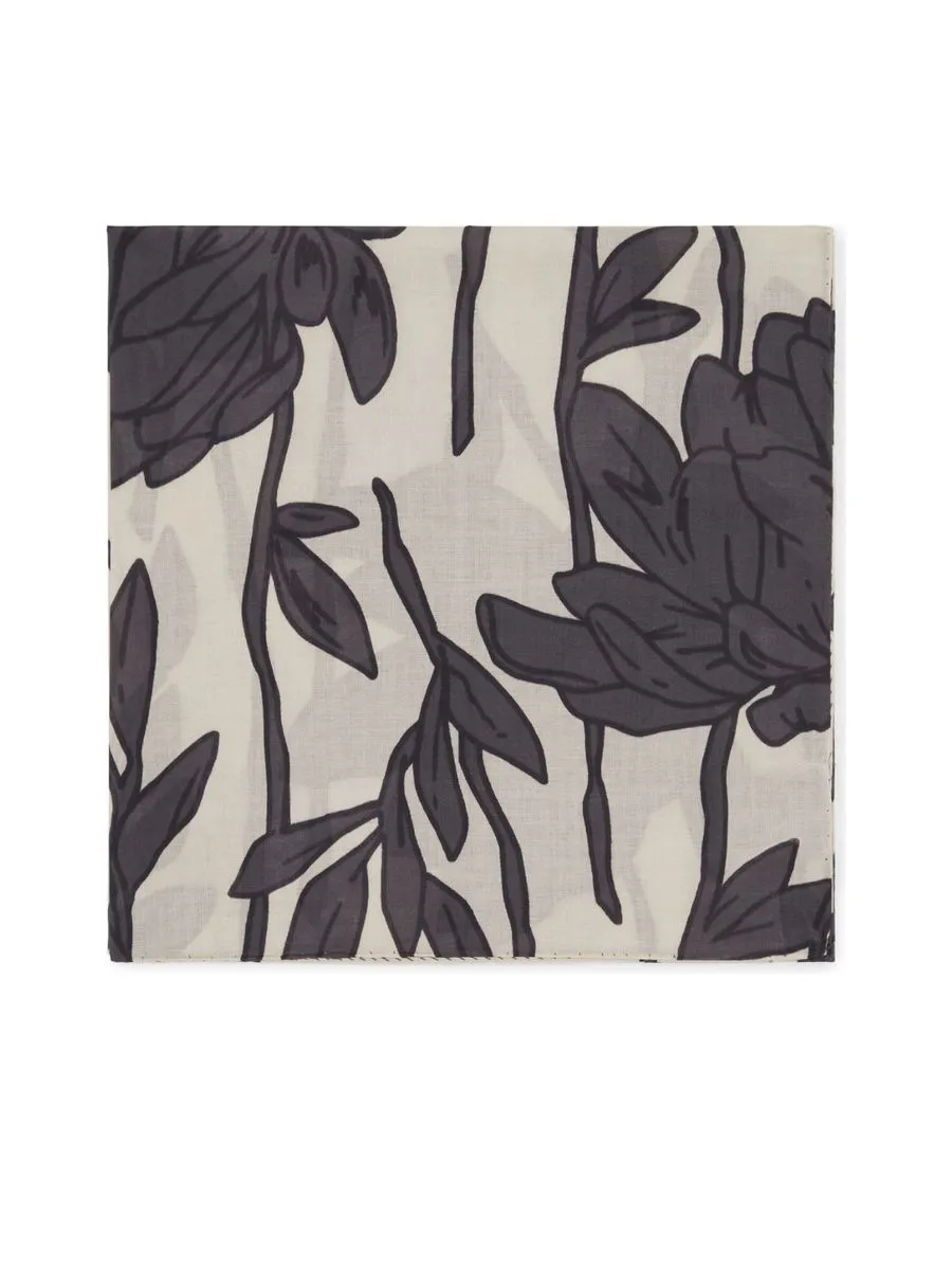 Cotton Leaf Print Scarf