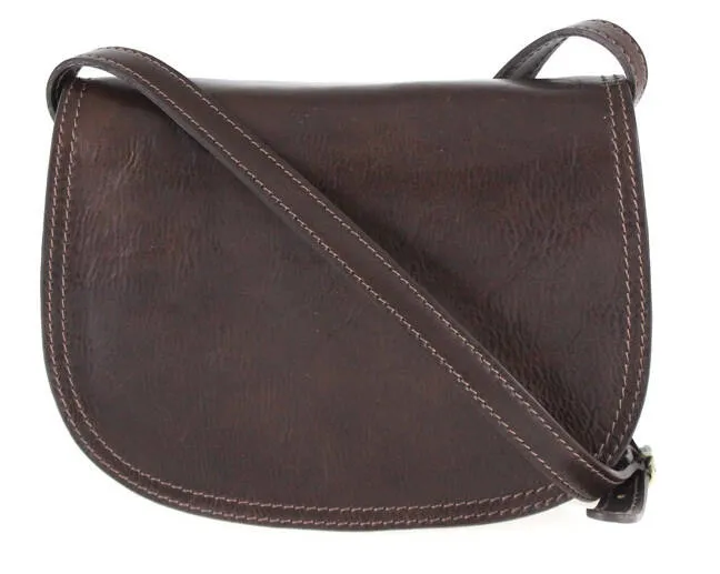 Dark brown cow leather bag enila