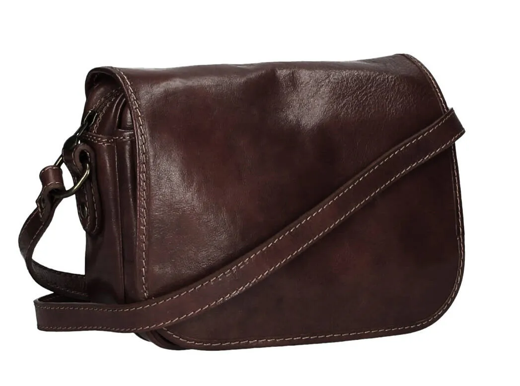 Debora dark brown cowhide leather bag