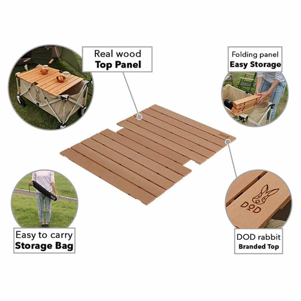 DOD Outdoors Uma Folding Table Top - Natural wood