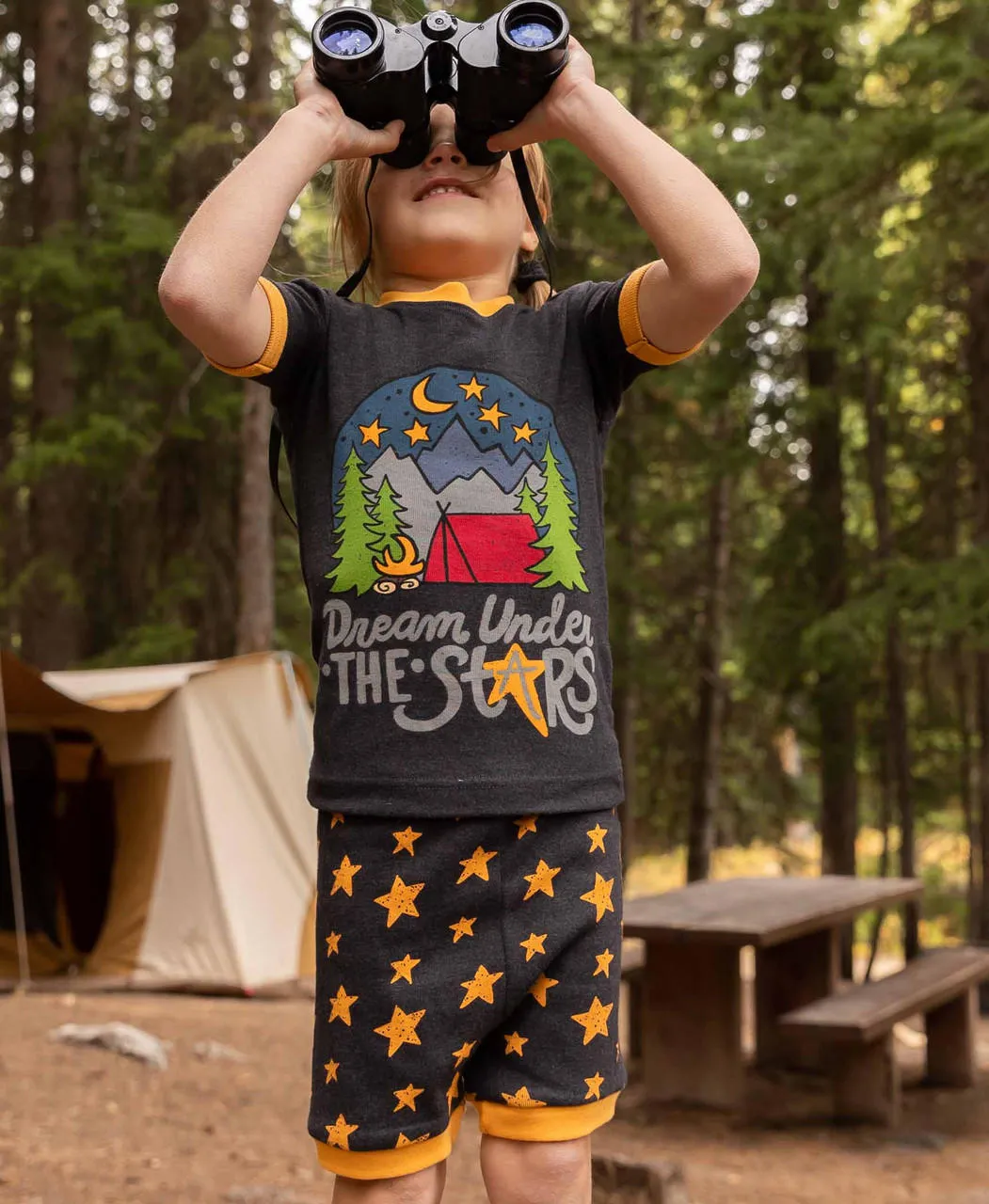 Dream Under the Stars Kid's PJ Camping Short Set