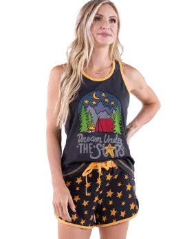 Dream Under The Stars Women's Camping Tank & Short Set