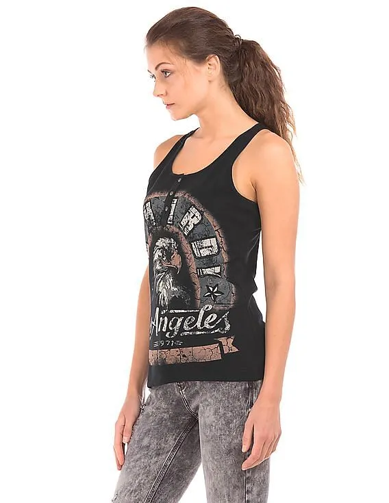 EdHardy Women Printed Racerback Tank Top