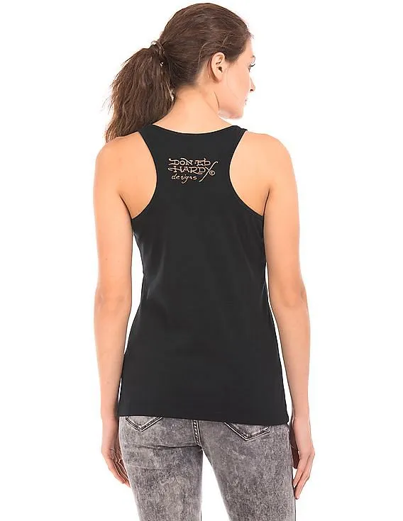 EdHardy Women Printed Racerback Tank Top