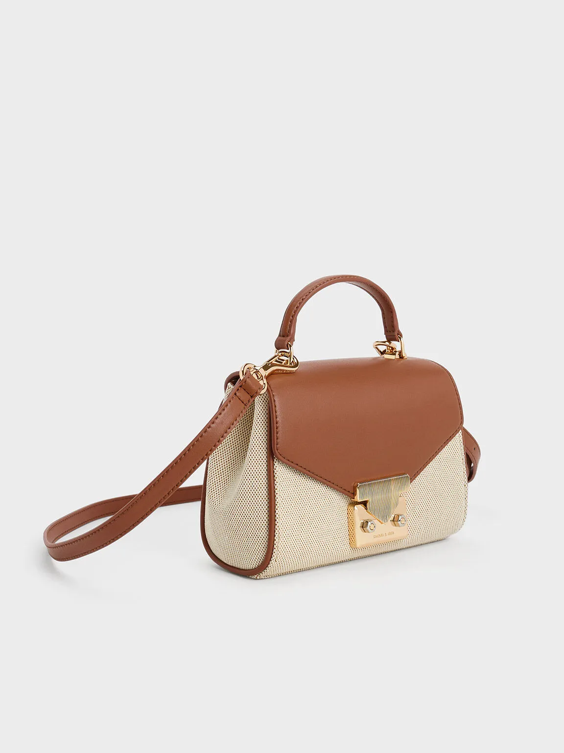 Eudora Canvas Top Handle Bag - Tan