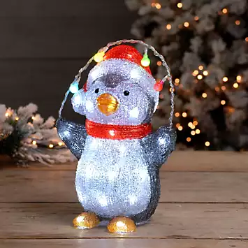 Festive 30cm Indoor & Outdoor Light Up LED Penguin | Kaleidoscope