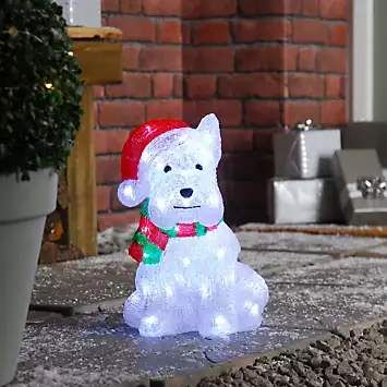 Festive 31cm Indoor & Outdoor Light Up LED Scottie Dog | Kaleidoscope