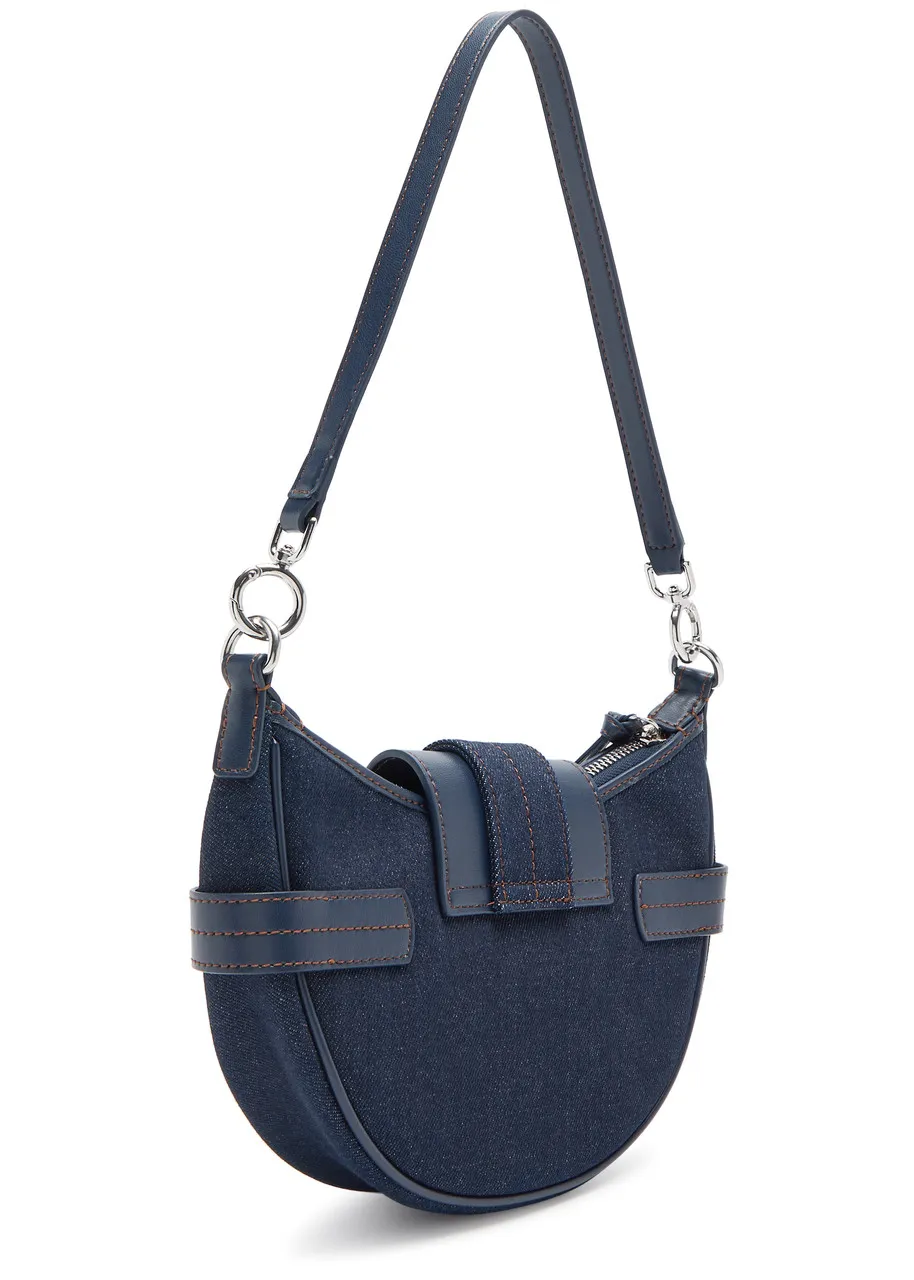 GANNI Buckle small denim cross-body bag  -                         -                     -                