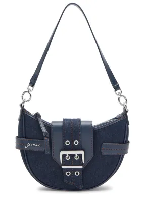 GANNI Buckle small denim cross-body bag  -                         -                     -                