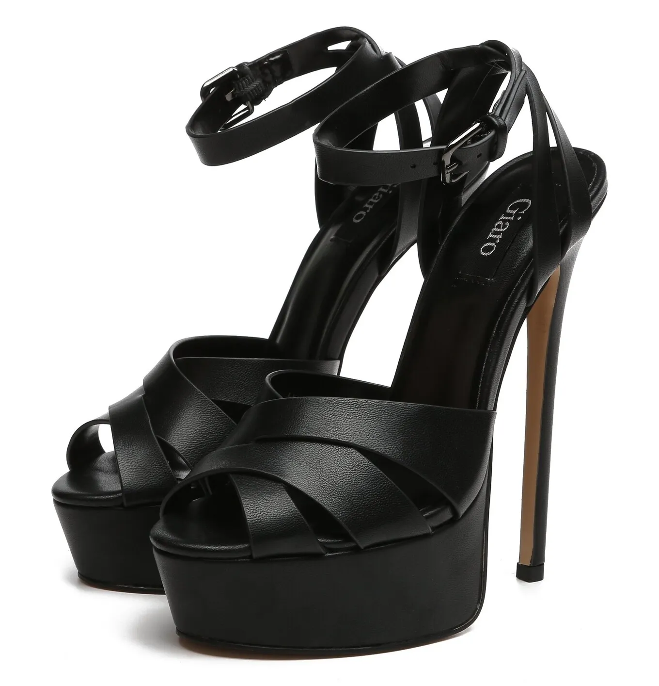 Giaro KROSS BLACK MATTE SANDALS