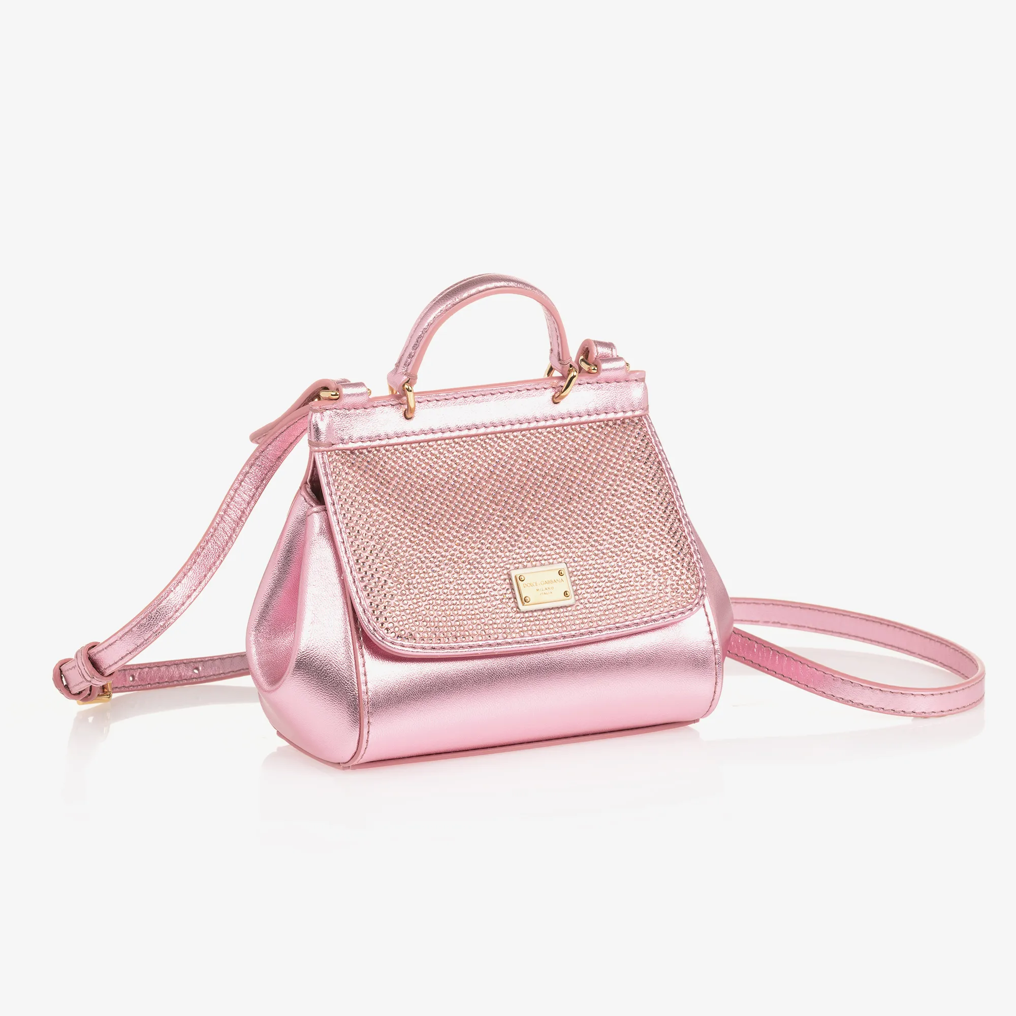 Girls Pink Rhinestone Sicily Bag (14cm)