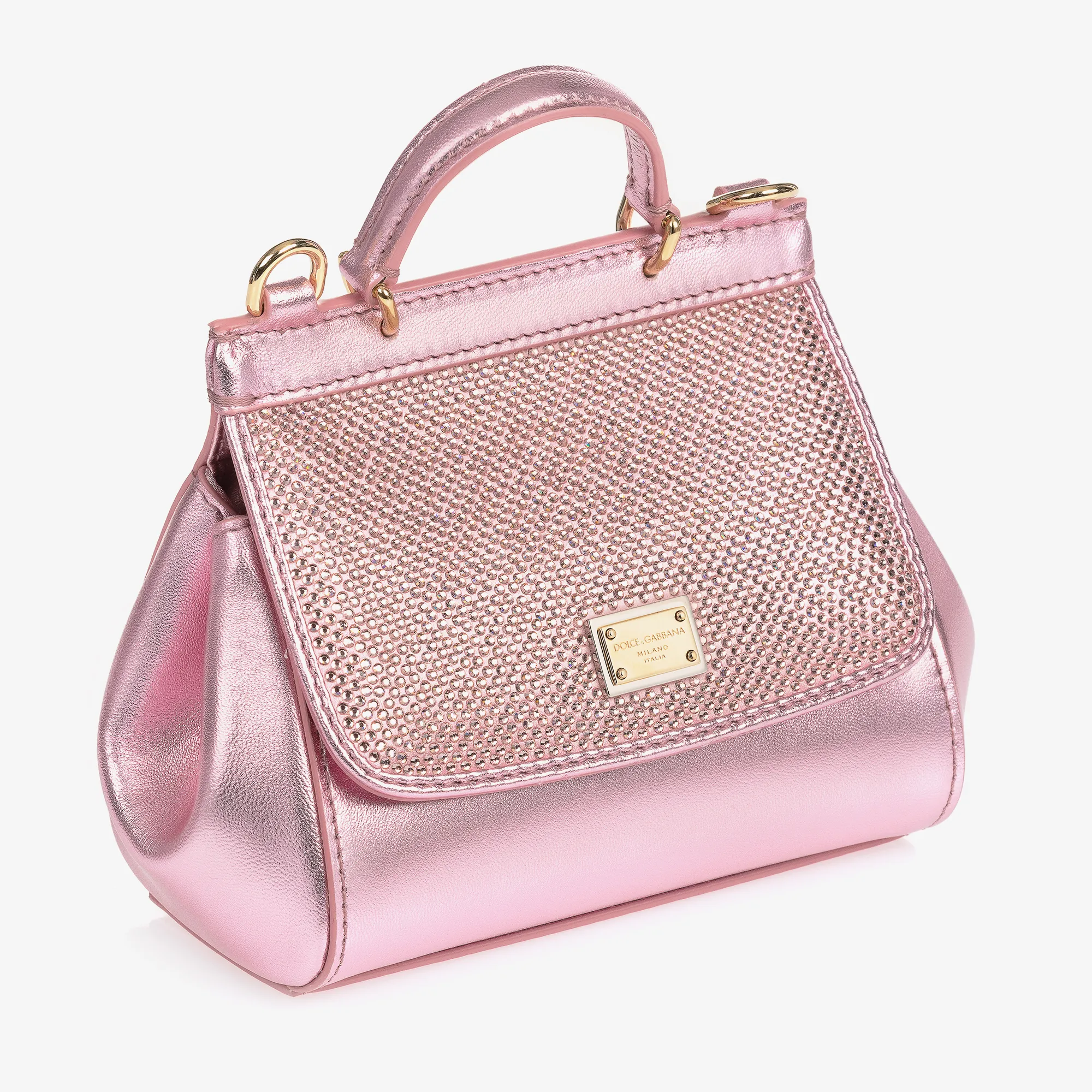 Girls Pink Rhinestone Sicily Bag (14cm)