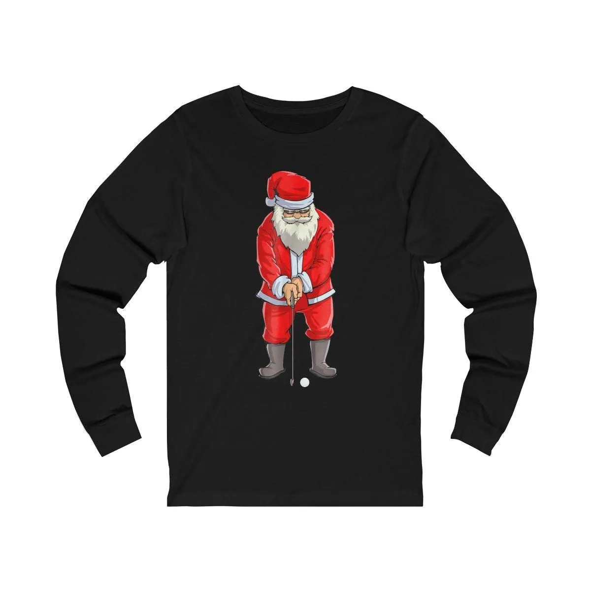 Golfing Santa long sleeve, red Santa Golfer Christmas Club Sport Gift, Golf Santa, Santa playing Golf, Golf Lover Christmas Gift